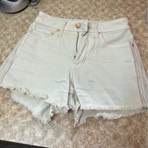 Lauren Conrad high waist cream denim shorts